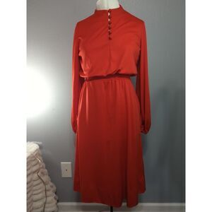 Vintage Act 1 Of New York Red Long Sleeve Dress Size Large‎